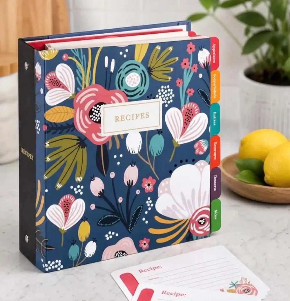 Jot & Mark Garden Floral 3-Ring Recipe Binder Organizer Set